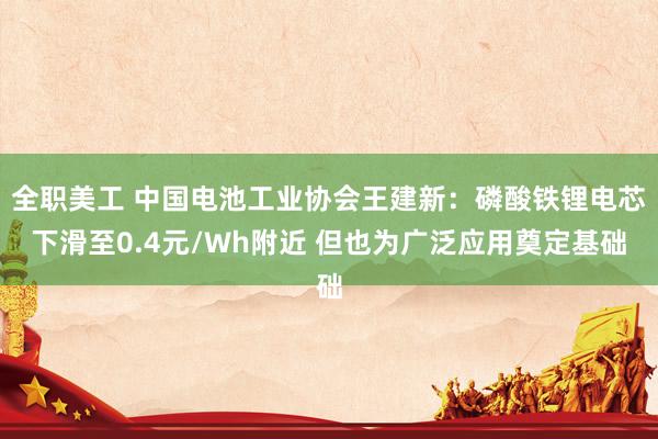 全职美工 中国电池工业协会王建新：磷酸铁锂电芯下滑至0.4元/Wh附近 但也为广泛应用奠定基础